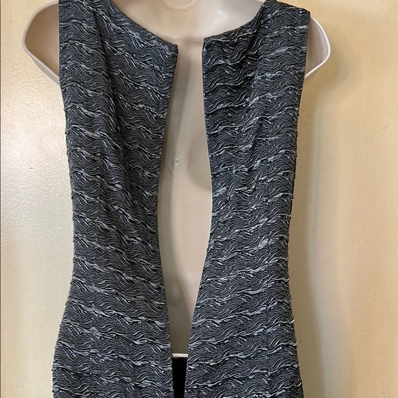 Carmen Marc Valvo Gray Sleeveless Beaded Sheath Dress size 6 - Picture 11 of 12